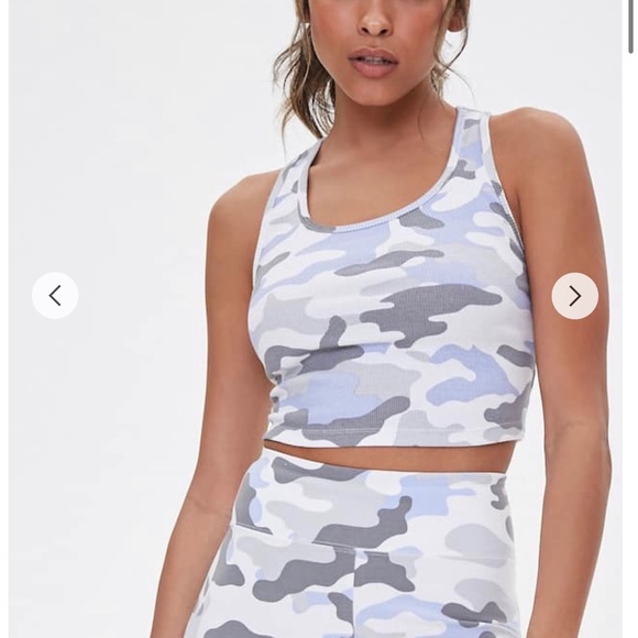 camo crop tank top